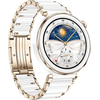 Išmanusis laikrodis Huawei Watch GT 5 Pro Active (42 mm), Baltos spalvos keramikinis dirželis su aukso spalvos detalėmis