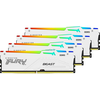 RAM „Kingston KF560C40BWAK4-64“ 64 GB 6000 MT/s DDR5 CL40 DIMM atmintis (4 vnt. rinkinys) „FURY Beast Baltas RGB XMP“ | „Kingston“