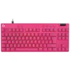 Klaviatūra Logitech G 920-013251, su laidu, USB, Magnetic-mechaninė key switch, QWERTY, LED, Rožinė