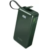 Nešiojamoji baterija SBS 10000 mAh 20W su integruotu USB-C laidu ir skaitmeniniu ekranu - žalias