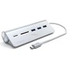 SATECHI Type-C aliuminio USB 3.0 šakotuvas ir kortelių skaitytuvas Sidabrinis