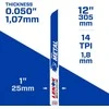 Grąžtas Stanley Irwin Pj. metalai „LENOX“ 300 mm 14TPI