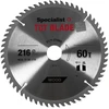 Pjovimo diskas medienai Specialist+ Wood; 216x30/20 mm; Z60