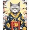 Tapyba pagal numerius Wizardi Beldizart Tapymas pagal numerius rinkinys "Katė kimono" 40x50 cm W033 0425