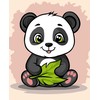 Tapyba pagal numerius Wizardi Beldizart 2024Piešimas pagal skaičius rinkinys "Miela panda" 16.5x13 cm MINI305