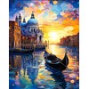 Beldizart (Nutrauktas) Deimantų paveikslas su porėmiu Venecija saulėlydyje 30x40 cm VA820