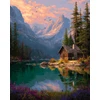 Beldizart (Nutrauktas) Diamond painting su subframe "Namas prie ežero" 40x50 cm DP434