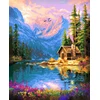 Beldizart (Nutrauktas) Diamond painting su subframe "Namas prie ežero" 40x50 cm DP434