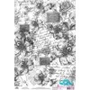 Beldizart Ryžių kortelė dekupažui "Monochromatinės, Vintage jurginai ir rožės" dydis: 21*30 cm AM400452D