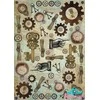 Beldizart Ryžių kortelė dekupažui "Steampunk, raktai ir krumpliaračiai" dydis: 21*30 cm AM400305D