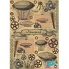 Beldizart Ryžių kortelė dekupažui "Steampunk, dirižabliai, krumpliaračiai, raktai" dydis: 21*30 cm AM400306D