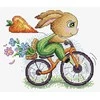 MP Studia Beldizart Vandenyje tirpus drobės kryželių siuvinėjimo rinkinys "Bunny cyclist" SV-804