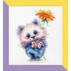 Beldizart (Nebeparduodama) Siuvinėjimo kryželiu rinkinys "Panda su gėle" 16,8 × 12,2 cm S/VK063