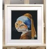 Oven Beldizart Siuvinėjimo kryželiu rinkinys "Katytė su perlais auskaruose" 21x22 cm S1654