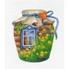 Oven Beldizart Kryželiu siuvinėjimo rinkinys "Vasara stiklainyje" 13x15 cm S1657
