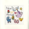 Bothy Threads Cross stitch kit "Greeting Card - New Baby Card" XGC6 10x10 cm