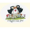 Bothy Threads Cross stitch kit "Greeting Card - I Puffin Love You" XGC42 13x9 cm