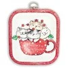 LetiStitch luca S Siūlų kryželiu rinkinys "Meowy Christmas" - su įtrauktu raudonu lankelis 11x9cm SLETIL8080