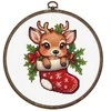 luca S Siuvinėjimo kryželiu rinkinys su lankeliu "Santa's Surprise" 13,5x15cm SBC236