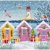 LetiStitch luca S Siūlų kryželiu siuvinėjimo rinkinys Snowy Sea Cottages 23x22cm SLETIL9915