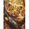 luca S Kryželiu siuvinėjimo rinkinys "Leopardų jauniklis saulėtekio metu" 25x34cm SBU5068