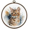 luca S Kryželiu siuvinėjimo rinkinys su lanku Bengalijos katė 16x16cm SBC210