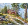 Merejka Kryželiu siuvinėjimo rinkinys „Raudona trobelė miške“ 30x39,5 SK254