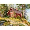 Merejka Kryželiu siuvinėjimo rinkinys „Raudona trobelė miške“ 30x39,5 SK254