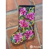 Merejka Kryželiu siuvinėjimo rinkinys "Rožinė Poinsettia Christmas Stocking" 35x22 cm SK262