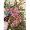 Merejka Kryželiu siuvinėjimo rinkinys "Rožinė Poinsettia Christmas Stocking" 35x22 cm SK262