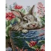 Riolis Siuvinėjimo kryželiu rinkinys "Žydintis triušis" 20x20 cm SRA1030
