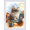 Riolis Kryželiu siuvinėjimo rinkinys „Meowmoirų rašytojas“ 21x30 cm SR2263
