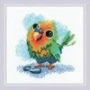 Riolis Kryželiu siuvinėjimo rinkinys „Maža papūga“ 15x15 cm SR2284