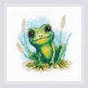 Riolis Kryželiu siuvinėjimo rinkinys „Maža varlė“ 15x15 cm SR2286