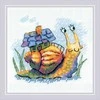Riolis Kryželiu siuvinėjimo rinkinys "Mažas sraigė" 15x15 cm SR2285