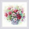 Riolis Kryželiu siuvinėjimo rinkinys „Watercolor Cosmos“ 30x30 cm SR2228