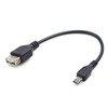 Gembird mUSB B - USB A F laidas, 0.15m,OTG