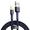 Baseus Cafule Lightning kabelis 2.4A 1m - Auksinis / Tamsiai mėlynas