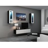 Cama Meble Televizoriaus stovas - VIGO Cama 140 Modernus Juodas/Baltas Blizgus