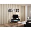 Cama Meble TV staliukas VIGO '140', 30/140/40 (spalva: Balta/Blizgi juoda)