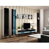 Cama Meble TV staliukas VIGO '140', 30/140/40 (spalva: Balta/Blizgi juoda)