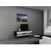 Cama Meble TV staliukas VIGO '140', 30/140/40 (spalva: Juoda/Blizgi balta)