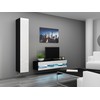 Cama Meble TV staliukas VIGO '140', 30/140/40 (spalva: Juoda/Blizgi balta)