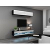 Cama Meble TV staliukas VIGO '140', 30/140/40 (spalva: Juoda/Blizgi balta)