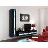 Cama Meble TV staliukas VIGO '140', 30/140/40 (spalva: Juoda/Blizgi juoda)