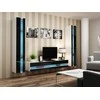 Cama Meble Televizoriaus Stovas - Cama VIGO 30/180/40, Baltas/Juodas Blizgus