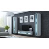 Cama Meble TV staliukas VIGO '140', 30/140/40 (spalva: Balta/Blizgi pilka)