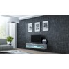 Cama Meble TV staliukas VIGO '140', 30/140/40 (spalva: Balta/Blizgi pilka)