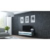 Cama Meble TV staliukas VIGO '140', 30/140/40 (spalva: Pilka/Blizgi balta)