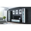 Cama Meble TV staliukas VIGO '140', 30/140/40 (spalva: Pilka/Blizgi balta)